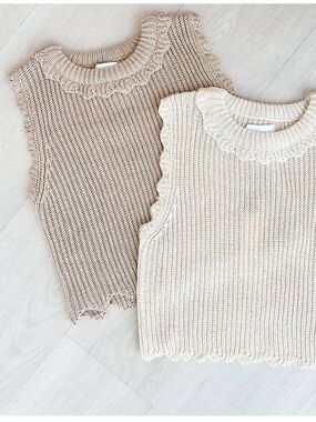 MABLE Ribbed Knit Top in Cream
